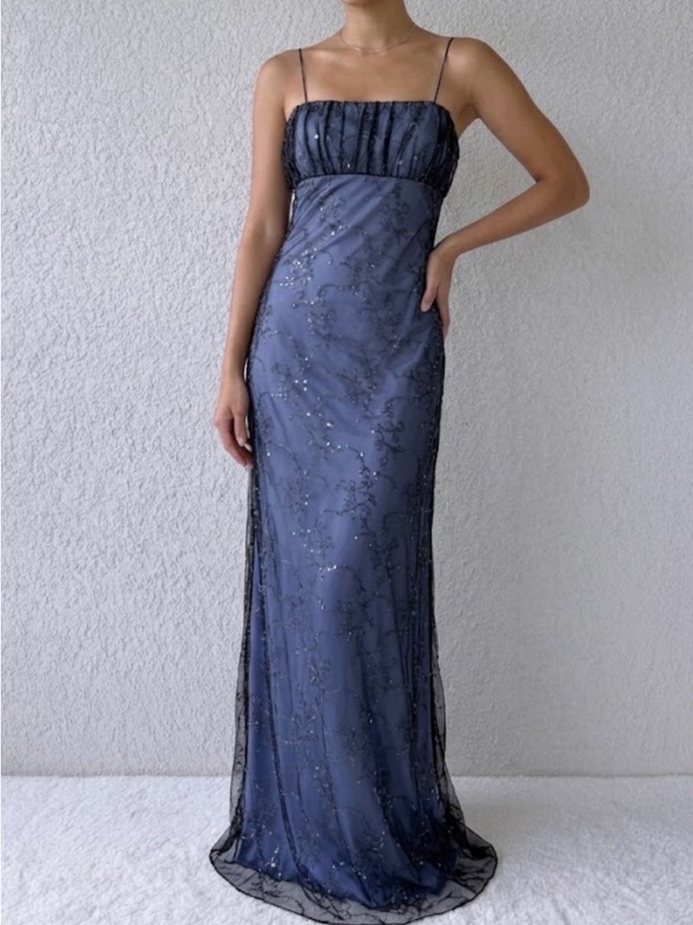 American Vintage Midnight Blue Beaded Maxi Dress